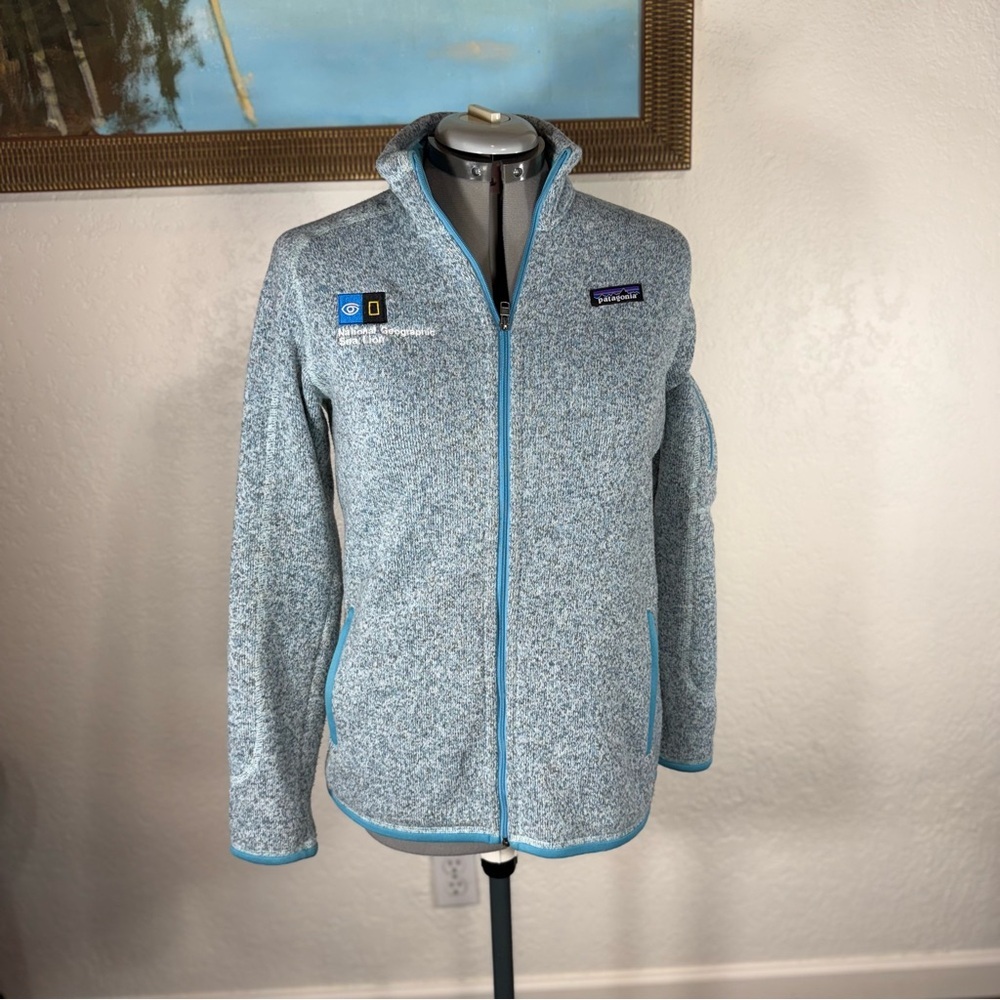 Patagonia Light Blue Heather Full-Zip Fleece Jacket